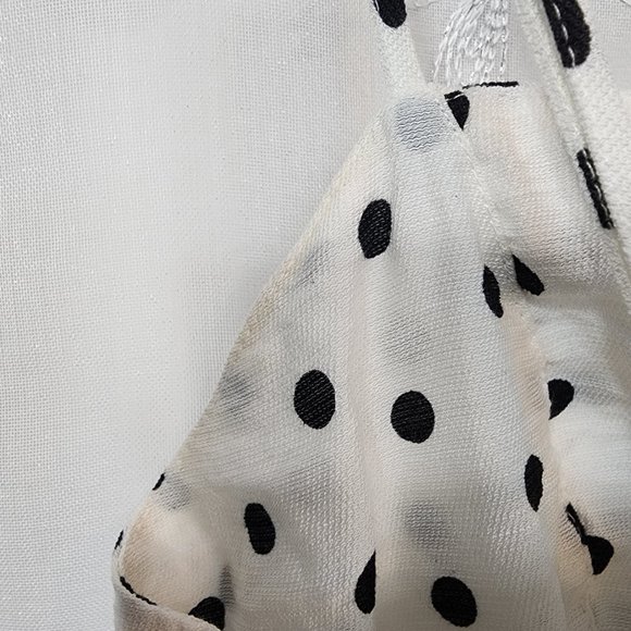 Black & White Polka Dot, Tie Top Dress with Adjustable Straps & Pockets! - Picture 7 of 12